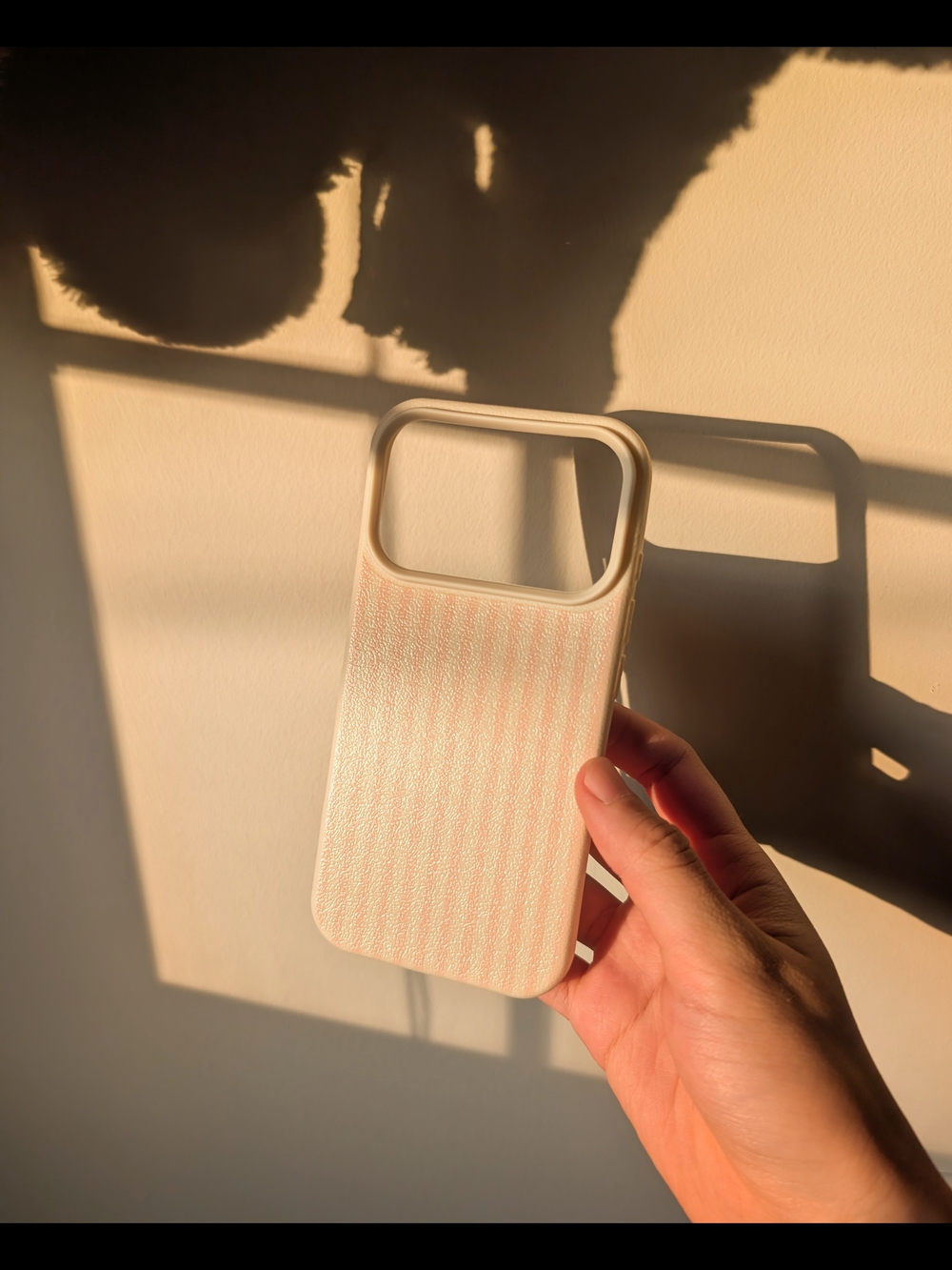 iPhone 17 Pro Neutral Pink Striped Phone Case